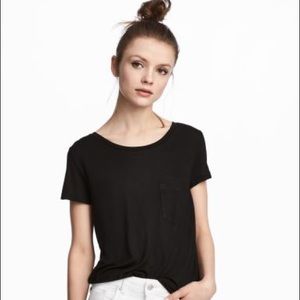 Black Front Pocket Tee by H&M